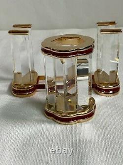 RARE Swarovski Crystal Executive 4 Piece Gold Desk Set Signed SWAROVSKI