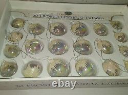 RARE Vintage Iridescent frosted Crystal Globes Ornaments set Of 20 Pieces