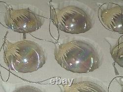 RARE Vintage Iridescent frosted Crystal Globes Ornaments set Of 20 Pieces