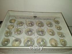 RARE Vintage Iridescent frosted Crystal Globes Ornaments set Of 20 Pieces