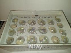 RARE Vintage Iridescent frosted Crystal Globes Ornaments set Of 20 Pieces