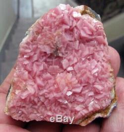RHODOCHROSITE CUBIC RED CRYSTALS on MATRIX from PERU. OUTSTANDING COLOR PIECE