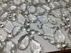 Random Lot of Crystal prism chandelier lamp parts 100's of pieces polished 8lbs