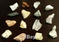 Rare! 15 Piece Set-100% Natural Genuine/authentic Azeztulite Crystal Stone Set