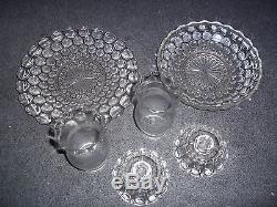 Rare Antique Glass Crystal Hurricane Candle Holder Lamps 6 Piece Set