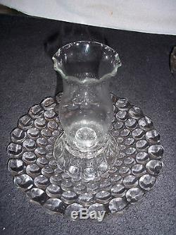 Rare Antique Glass Crystal Hurricane Candle Holder Lamps 6 Piece Set