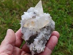 Rare, Superb, Pale Yellow-white Glassy Luster Calcite Crystals, Elmwood