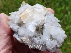 Rare, Superb, Pale Yellow-white Glassy Luster Calcite Crystals, Elmwood