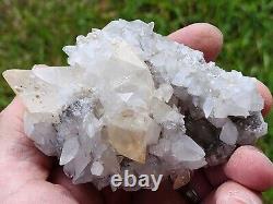 Rare, Superb, Pale Yellow-white Glassy Luster Calcite Crystals, Elmwood