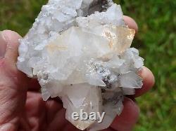 Rare, Superb, Pale Yellow-white Glassy Luster Calcite Crystals, Elmwood