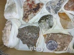 Rare minerals Flat Box of 24 pieces of high quality for Collection, 3.5 Lb