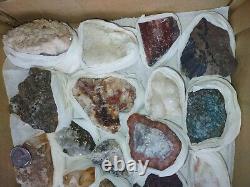 Rare minerals Flat Box of 24 pieces of high quality for Collection, 3.5 Lb