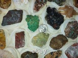 Rare minerals Flat Box of 27 pieces of high quality for Collection, 4.5 Lb