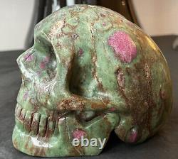 Raven Carved Ruby Fuchsite 769g Crystal Skull Carve Rare Piece