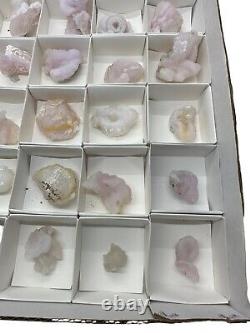 Raw 35 Piece Wholesale Flat Of Pink Chalcedony From New Mexico Mineral Specimens