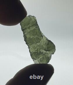 Raw Moldavite 3.59gr/17.95ct Grade A Crystal Thin Piece Unique