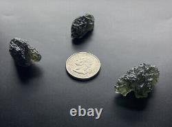 Raw Moldavite 3 Piece Lot Grade A 20.81 grams/104.05ct Czech Repbulic