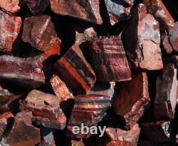Red Tiger's Eye Rough Rocks for Tumbling Bulk Wholesale options