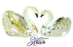 Retired Love Swans 2 Piece Swan Set 2013 Swarovski Crystal Figurines 1143414