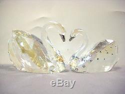 Retired Love Swans 2 Piece Swan Set 2013 Swarovski Crystal Figurines 1143414