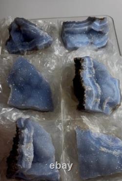 Rich Blue & Druzy Blue Lace Agate 6 Piece Lot Turkey