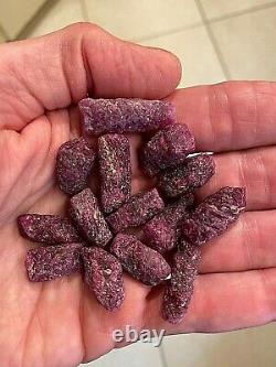 Ruby Crystal Gemstone Natural Raw Lot of Fourteen Piece Specimens 777