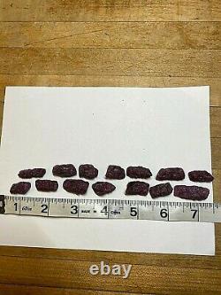 Ruby Crystal Gemstone Natural Raw Lot of Fourteen Piece Specimens 777