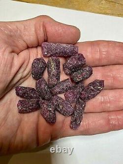 Ruby Crystal Gemstone Natural Raw Lot of Fourteen Piece Specimens 777