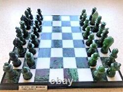 Ruby Zoisite Gemstone Chess Pieces and Board