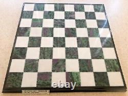 Ruby Zoisite Gemstone Chess Pieces and Board