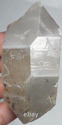 Rutile included gray Gwindel Quartz Crystal with Hematite amazing piece from pak