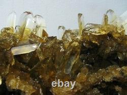 SELENITE TWIN GOLDEN CRYSTALS scattered on MATRIX from PERU. MASTER PIECE