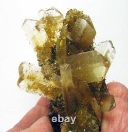 SELENITE TWIN GOLDEN TRANSLUCENCY CRYSTALS on MATRIX from PERU. GORGEOUS PIECE