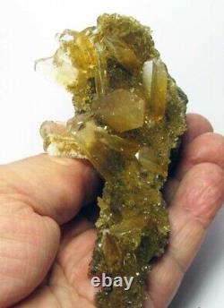 SELENITE TWIN GOLDEN TRANSLUCENCY CRYSTALS on MATRIX from PERU. GORGEOUS PIECE