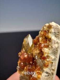 STATUESQUE Quartz W Spessartine (Small Cabinet) Tongbei, China
