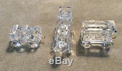 SWAROVSKI CRYSTAL Lot Of 3 TRAIN PIECES #7471 1 Engine Petrol Wagon Car COA