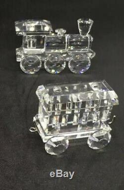 SWAROVSKI CRYSTAL Lot Of 3 TRAIN PIECES #7471 1 Engine Petrol Wagon Car COA