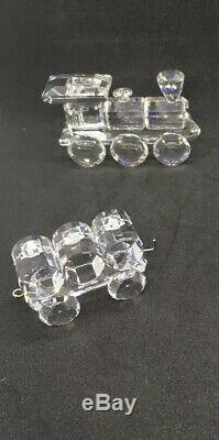 SWAROVSKI CRYSTAL Lot Of 3 TRAIN PIECES #7471 1 Engine Petrol Wagon Car COA