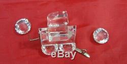 SWAROVSKI CRYSTAL MINI TRAIN SET 6 PIECES WithTRACK MIRROR LOCOMOTIVE TENDER WAGON