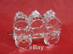 SWAROVSKI CRYSTAL MINI TRAIN SET 6 PIECES WithTRACK MIRROR LOCOMOTIVE TENDER WAGON