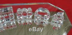 SWAROVSKI CRYSTAL MINI TRAIN SET 6 PIECES WithTRACK MIRROR LOCOMOTIVE TENDER WAGON