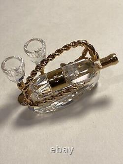 SWAROVSKI Memories Crystal 5 Piece Wine Set with Basket Vintage Retired