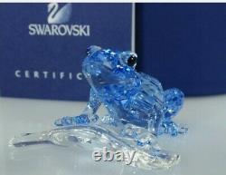 SWAROVSKI SCS BLUE DART FROG ON LEAF 2009 Event Piece MIB #955439 STUNNING