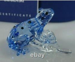 SWAROVSKI SCS BLUE DART FROG ON LEAF 2009 Event Piece MIB #955439 STUNNING