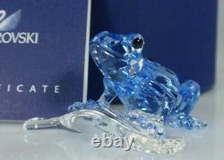 SWAROVSKI SCS BLUE DART FROG ON LEAF 2009 Event Piece MIB #955439 STUNNING