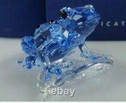 SWAROVSKI SCS BLUE DART FROG ON LEAF 2009 Event Piece MIB #955439 STUNNING