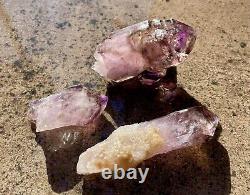 Shaangan amethyst crystal lot 3 pieces, amethyst crystal, smoky quartz