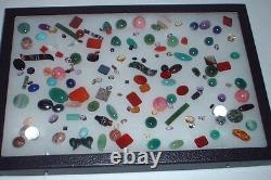 Showcase with Many Various Semi-Precious CA. 150 Piece #5419