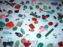 Showcase with Many Various Semi-Precious CA. 150 Piece #5419