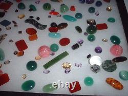 Showcase with Many Various Semi-Precious CA. 150 Piece #5419